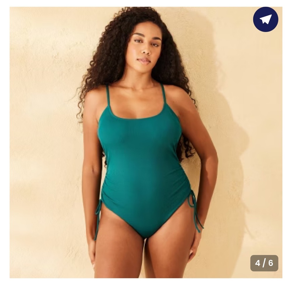 Shade & Shore Green Ribbed One Piece
Swimsuit XL Drawstring